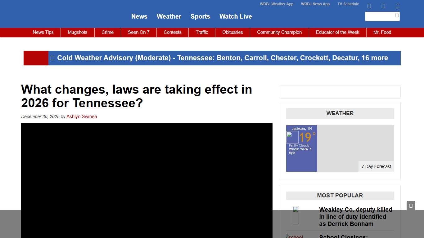 What changes, laws are taking effect in 2026 for Tennessee? - WBBJ TV